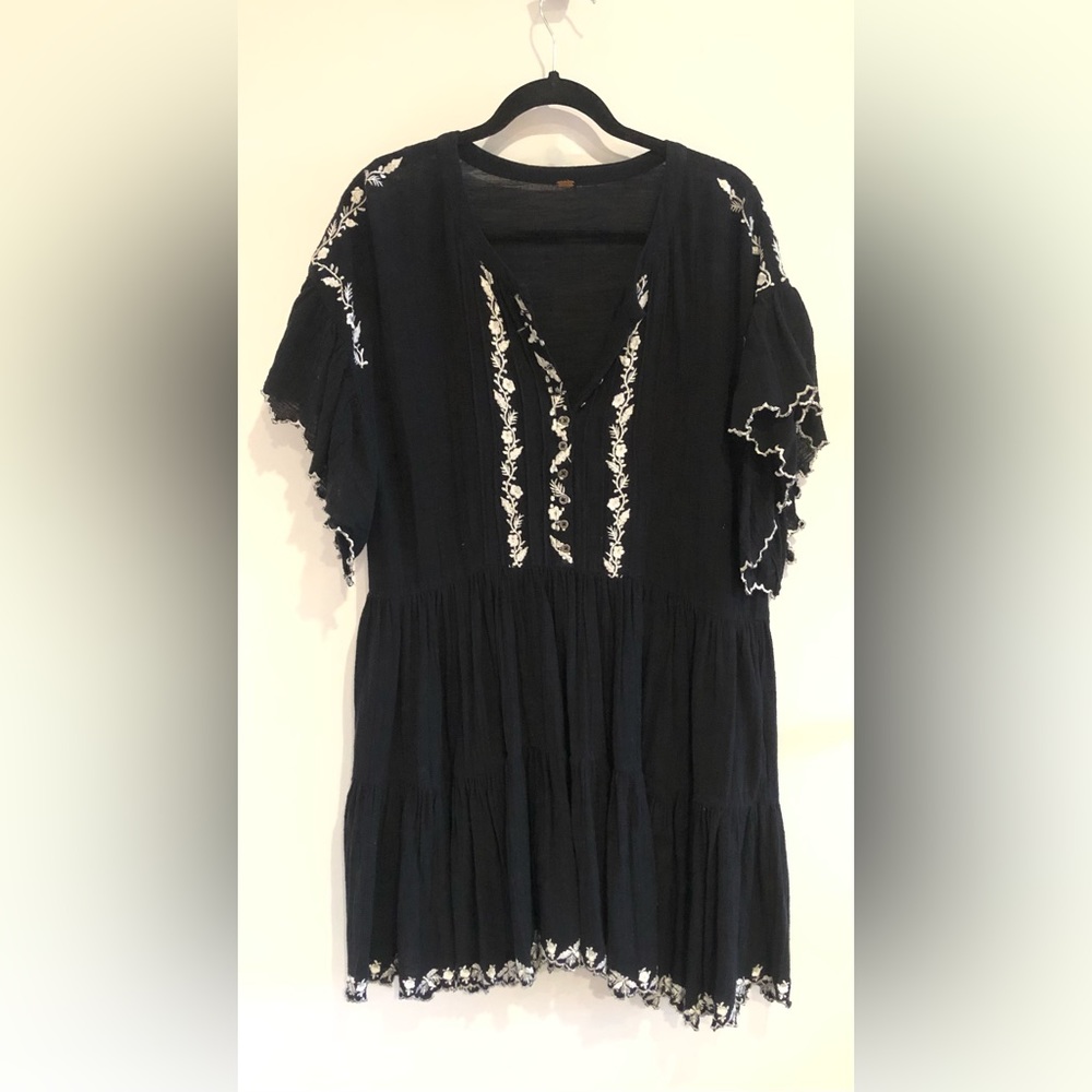 Free People, oversized mini embroidered dress